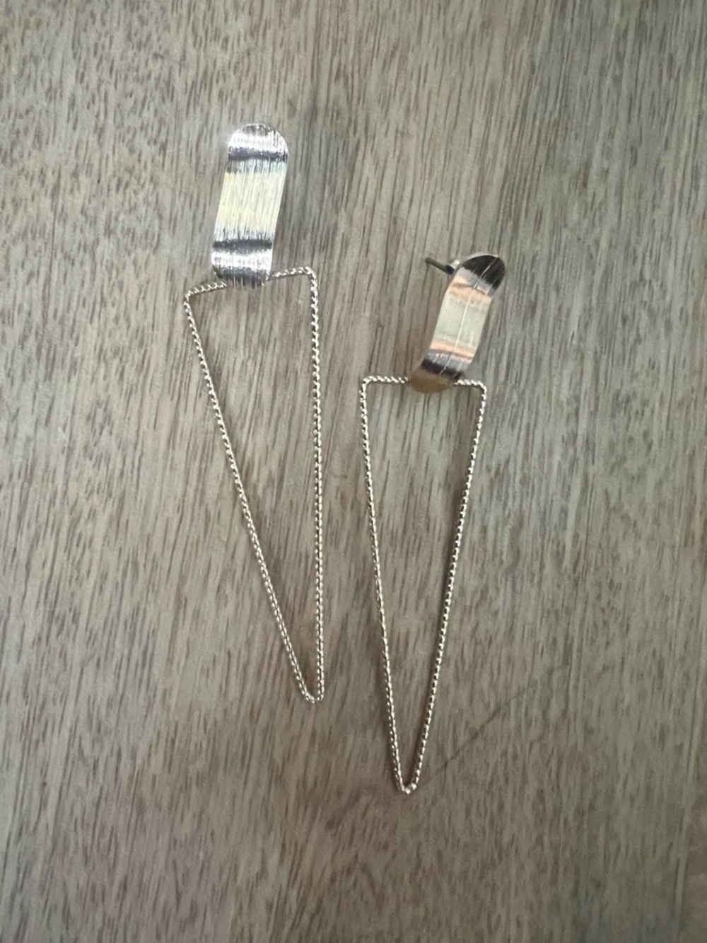 Elegant Gold-Tone Triangle Drop Earrings - Lightweight Women Jewelry